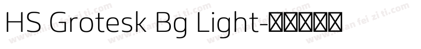 HS Grotesk Bg Light字体转换